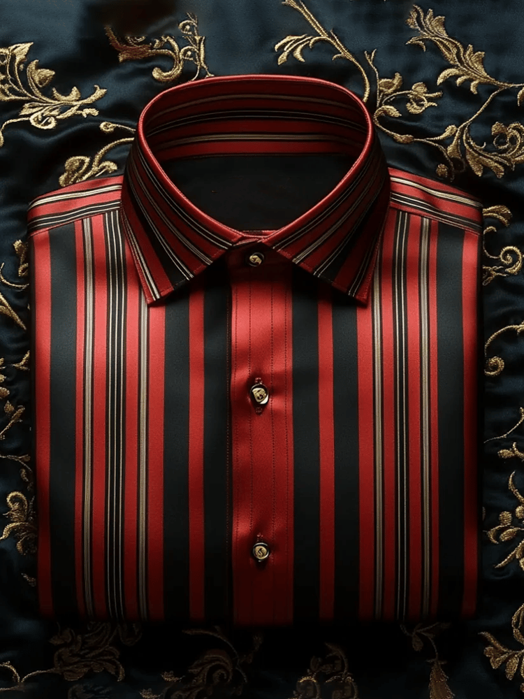 Camisa elegante Romantic a rayas de manga larga para hombre