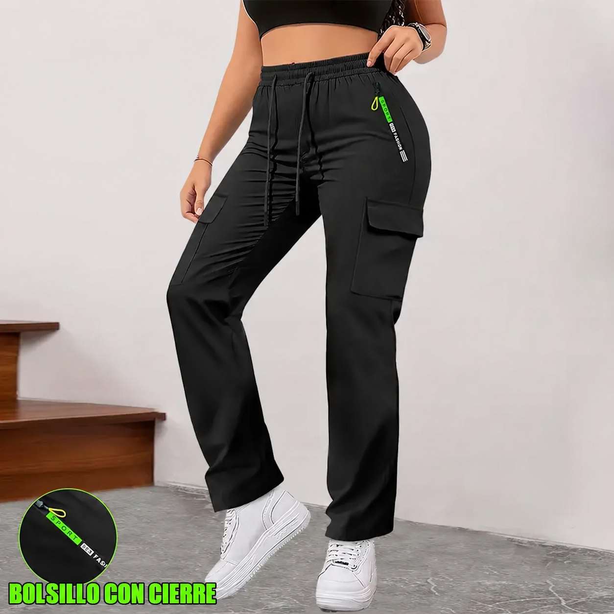 Pantalón cargo multibolsillos para primavera y verano · vista 10