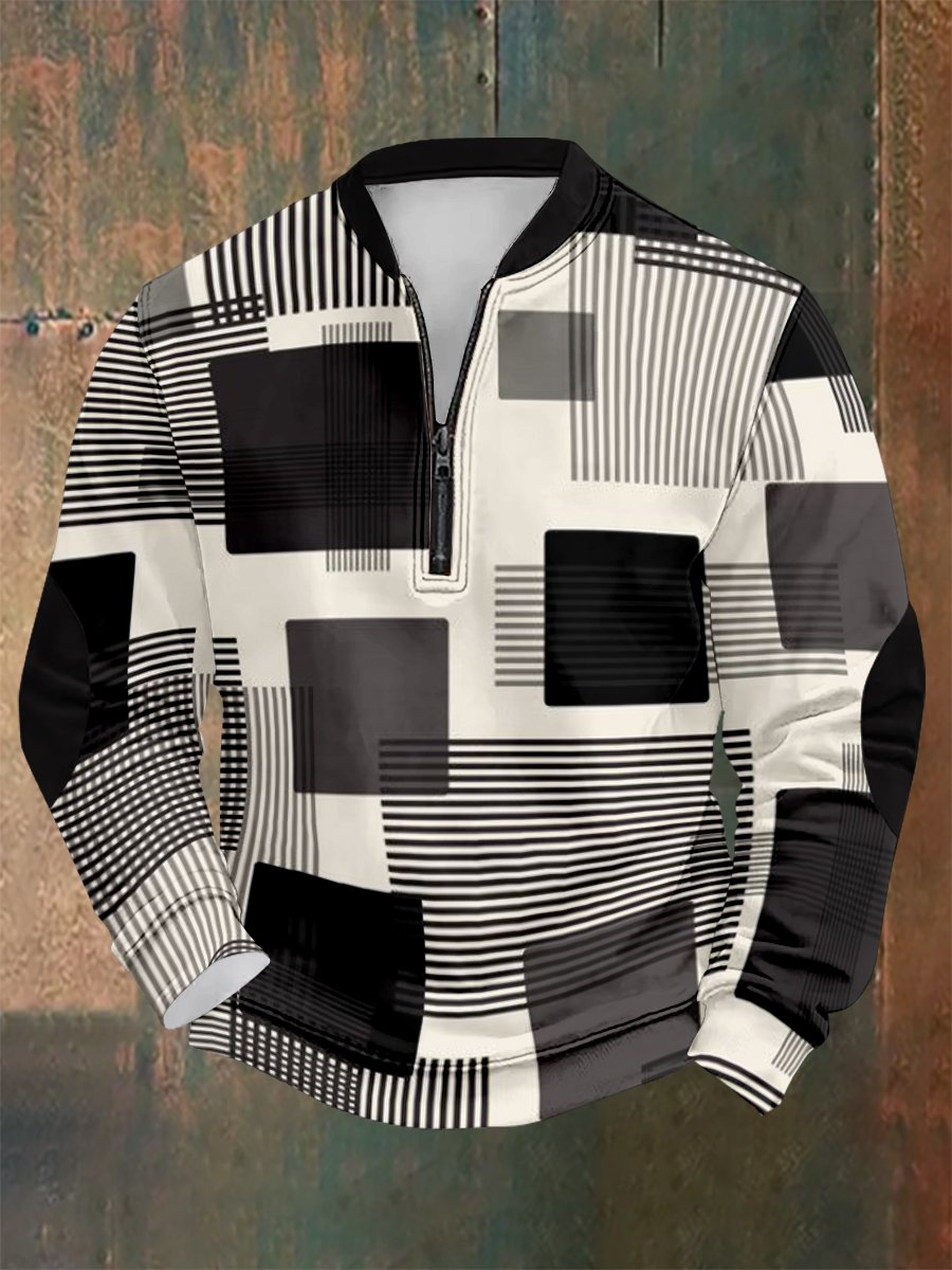 Sudadera vintage geométrico Style estampado para hombre