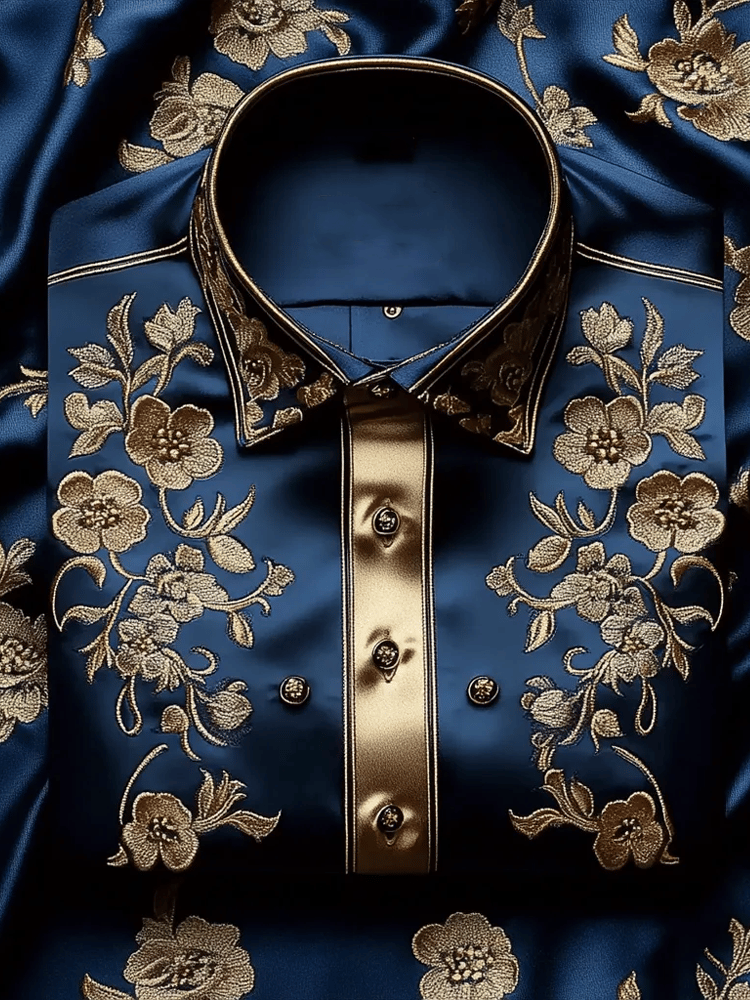 Camisa seda de lujo ejecutivo de manga larga para hombre