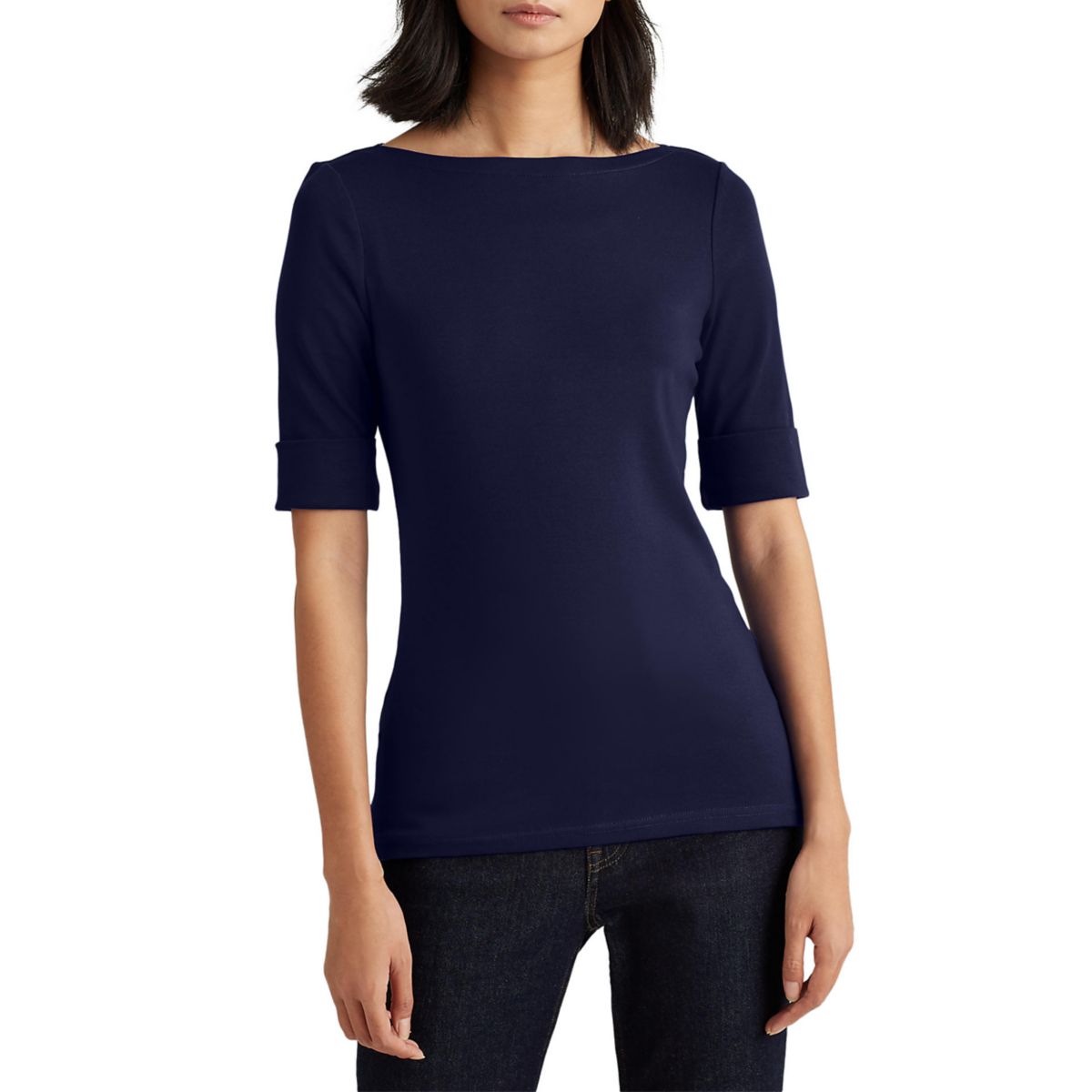 Women's Cotton Boat Neck Top - 5