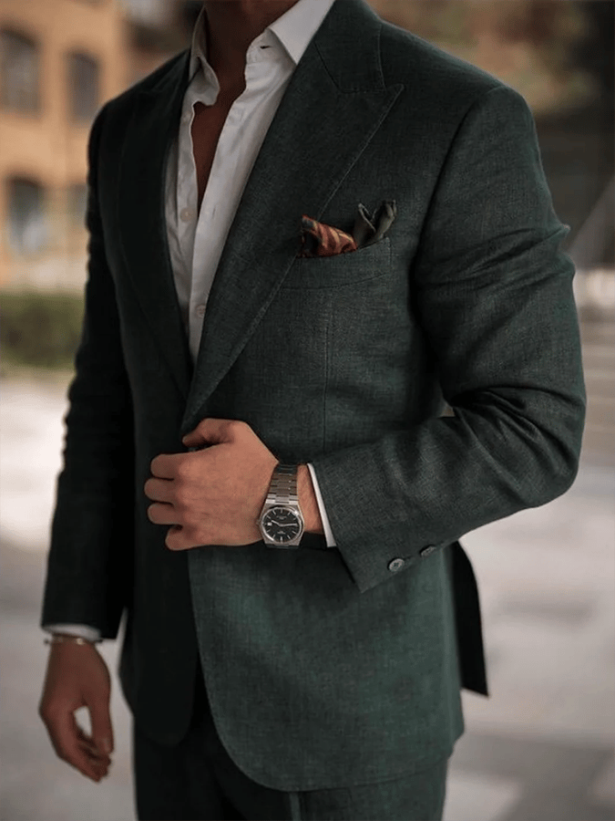 Retro Single Breasted bolsillo Design casual Suit para hombre
