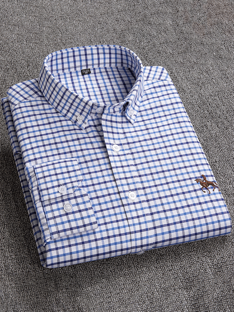 Camisa 100% de algodón ejecutivo de manga larga para hombre