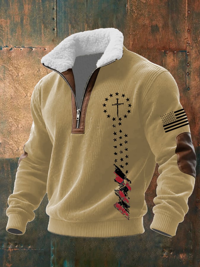 Sudadera casual Faith retro texturizado para hombre