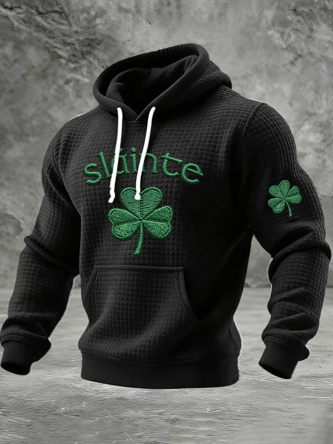 Sudadera St. Patrick estampado Checkered Fabric Hooded para hombre