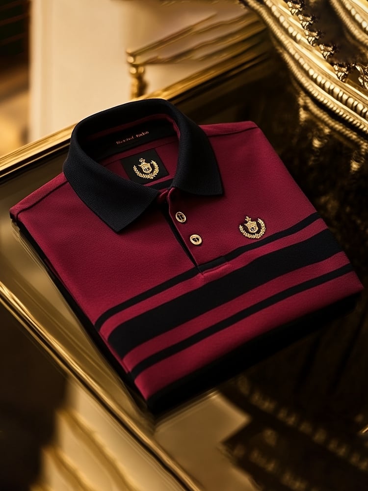 Camisa polo clásico ejecutivo Logo Button de manga corta para hombre