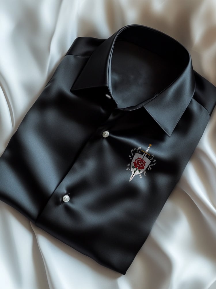 Camisa ejecutivo casual Logo solapa de manga corta para hombre