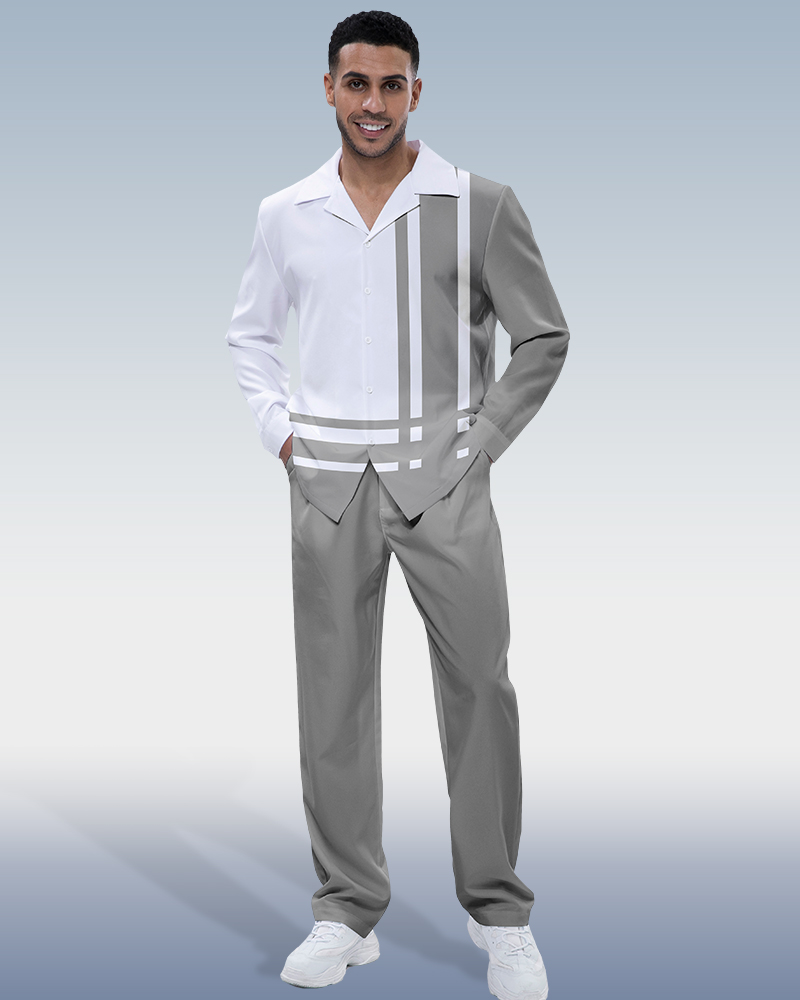 Suitmens Light grey Art de manga larga Walking Suit