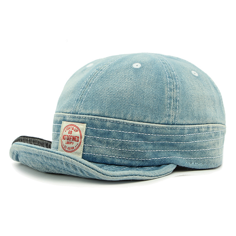 Retro Washed Denim suave Brim Contrast Stitching Baseball Cap para hombre