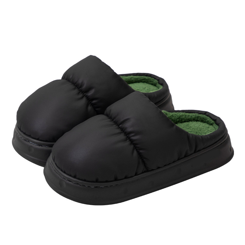 Indoor Home Warm, Non-Slip, Fleece-Lined, Thickened, suave-Bottomed, Waterproof de algodón Slippers