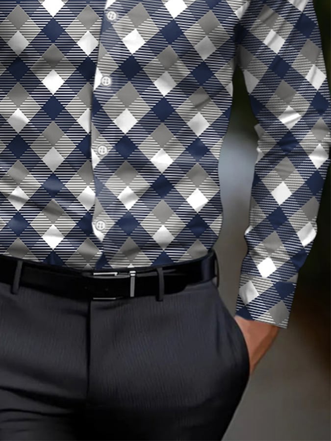 Ejecutivo Style geométrico Princamiseta para hombre
