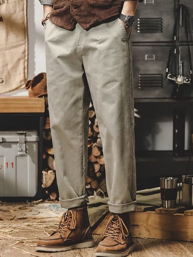 De color sólido retro Simple Overalls para hombre