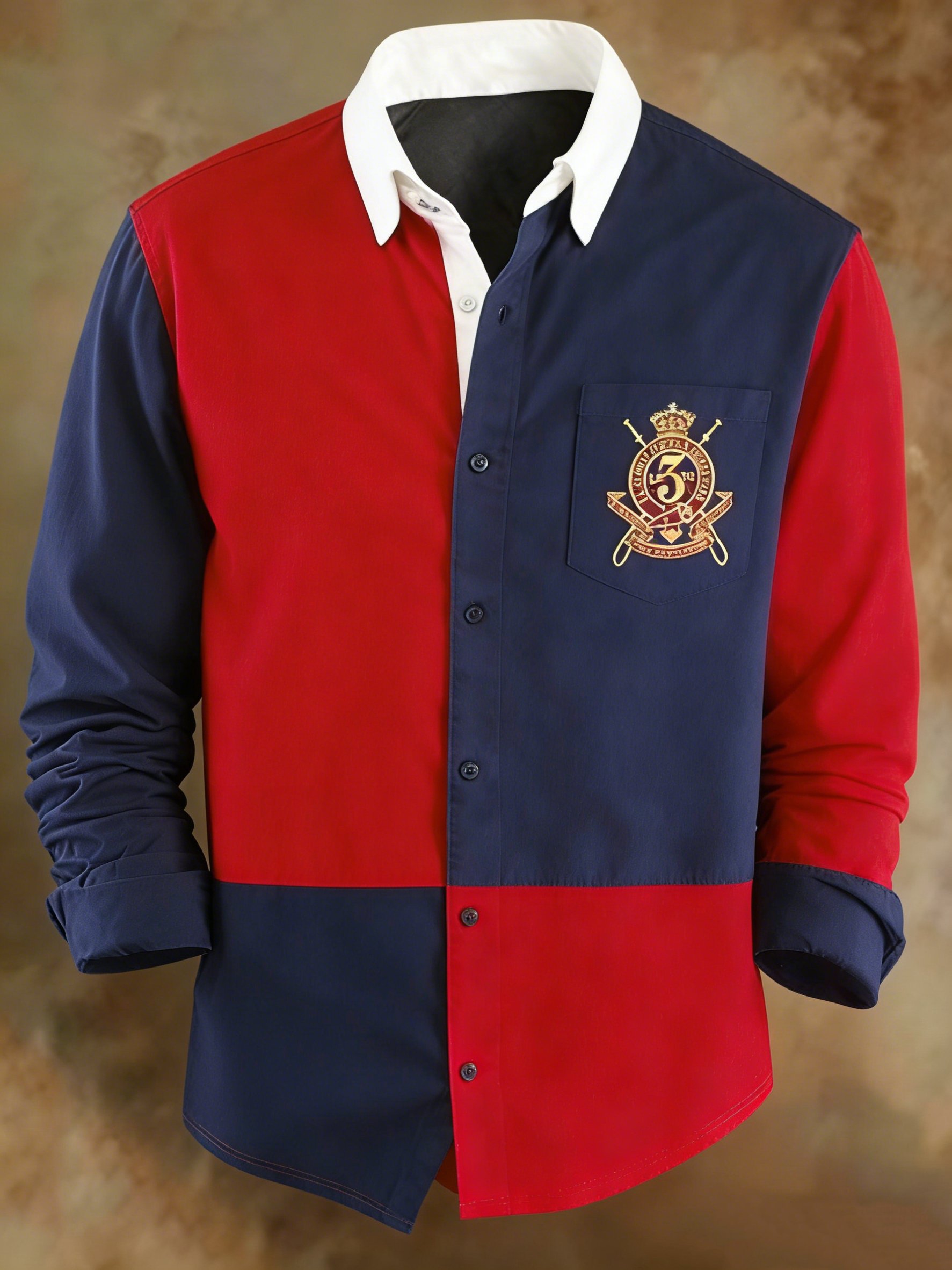 Retro Medal Colorblock diseño Princamiseta para hombre