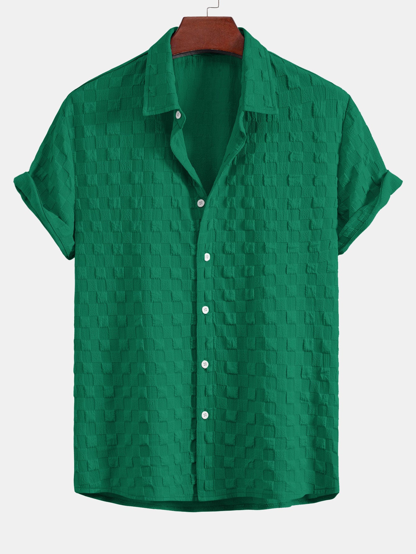 Camisa Checkerboard Textured Button Up