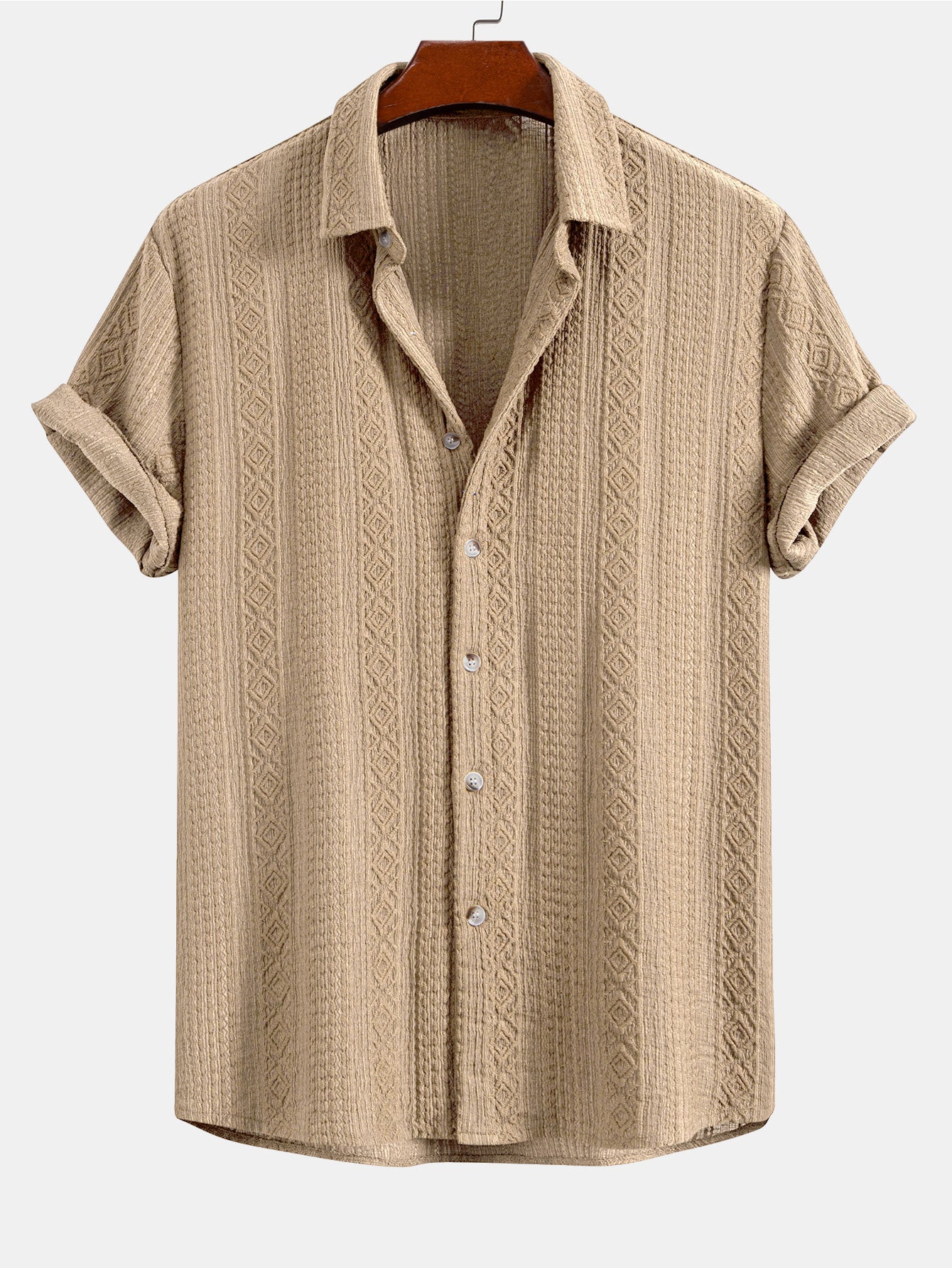 Camisa Geometric Jacquard Button Up