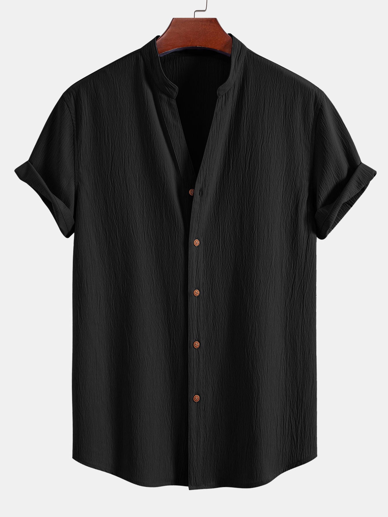 Camisa Crinkled Textured V Neck