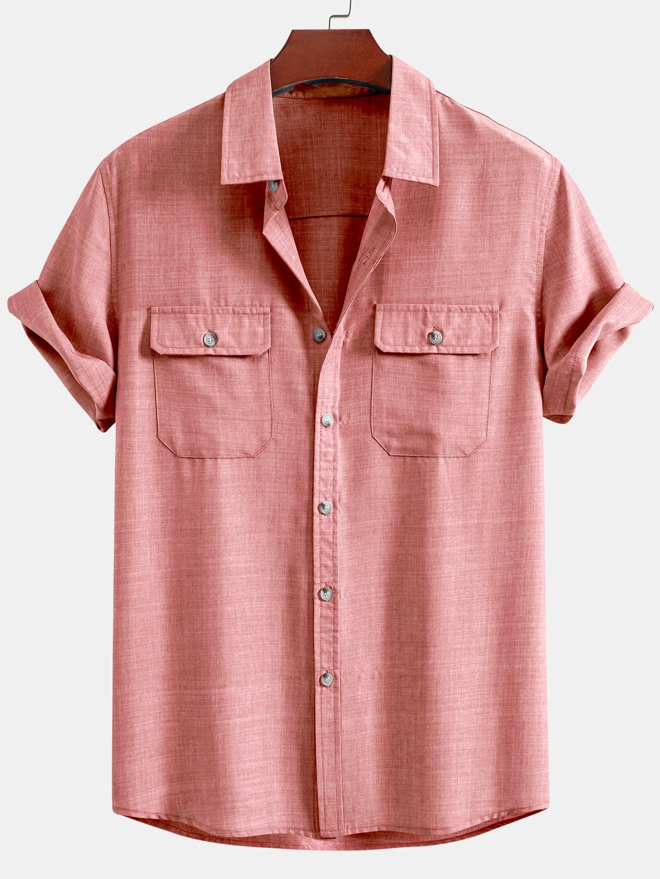 Camisa Textured Button Up With Two Pockets