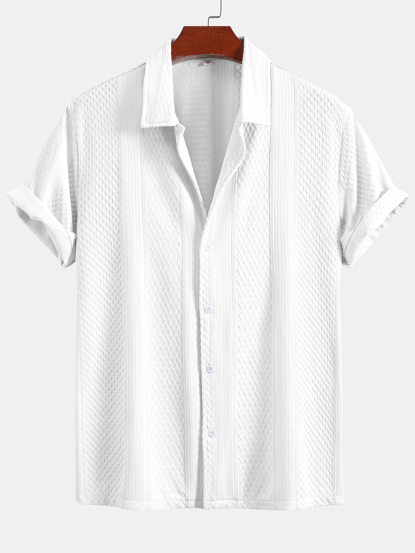 Camisa Geometric Jacquard Button Up