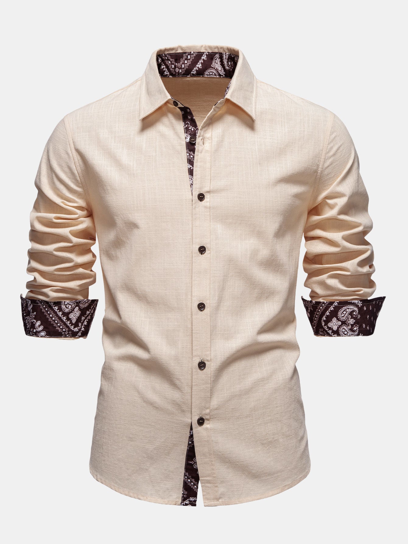 Camisa Contrast Paisley estampado de lino Look