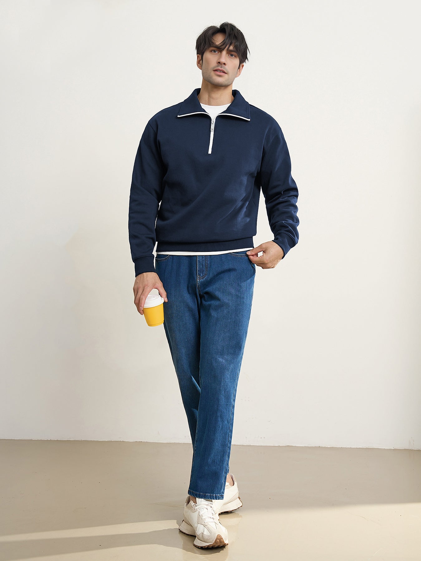 Sudadera CozySpacer Contrast Color Half Zip