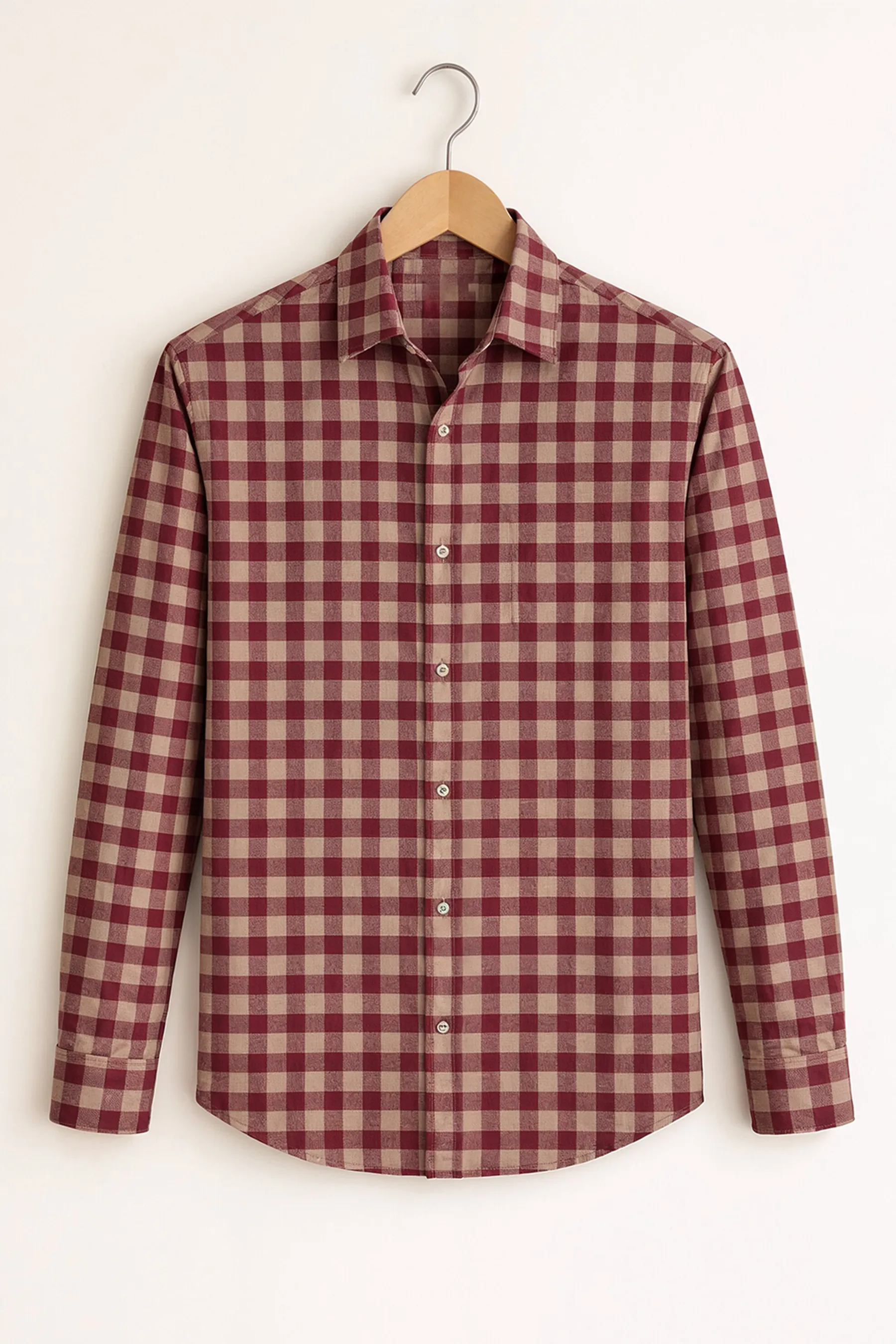 Camisa clásico Check – Maroon