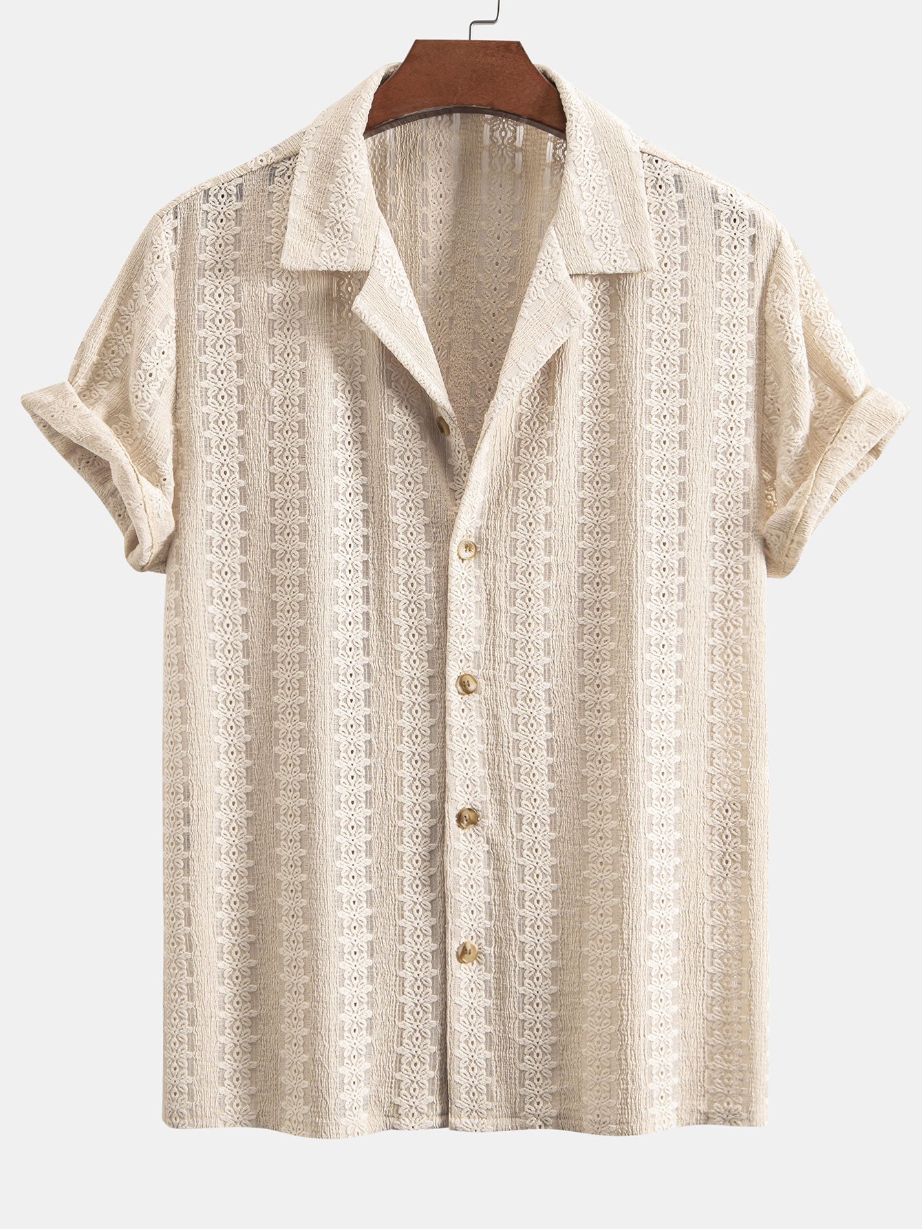 Camisa floral Jacquard Textured Cuban