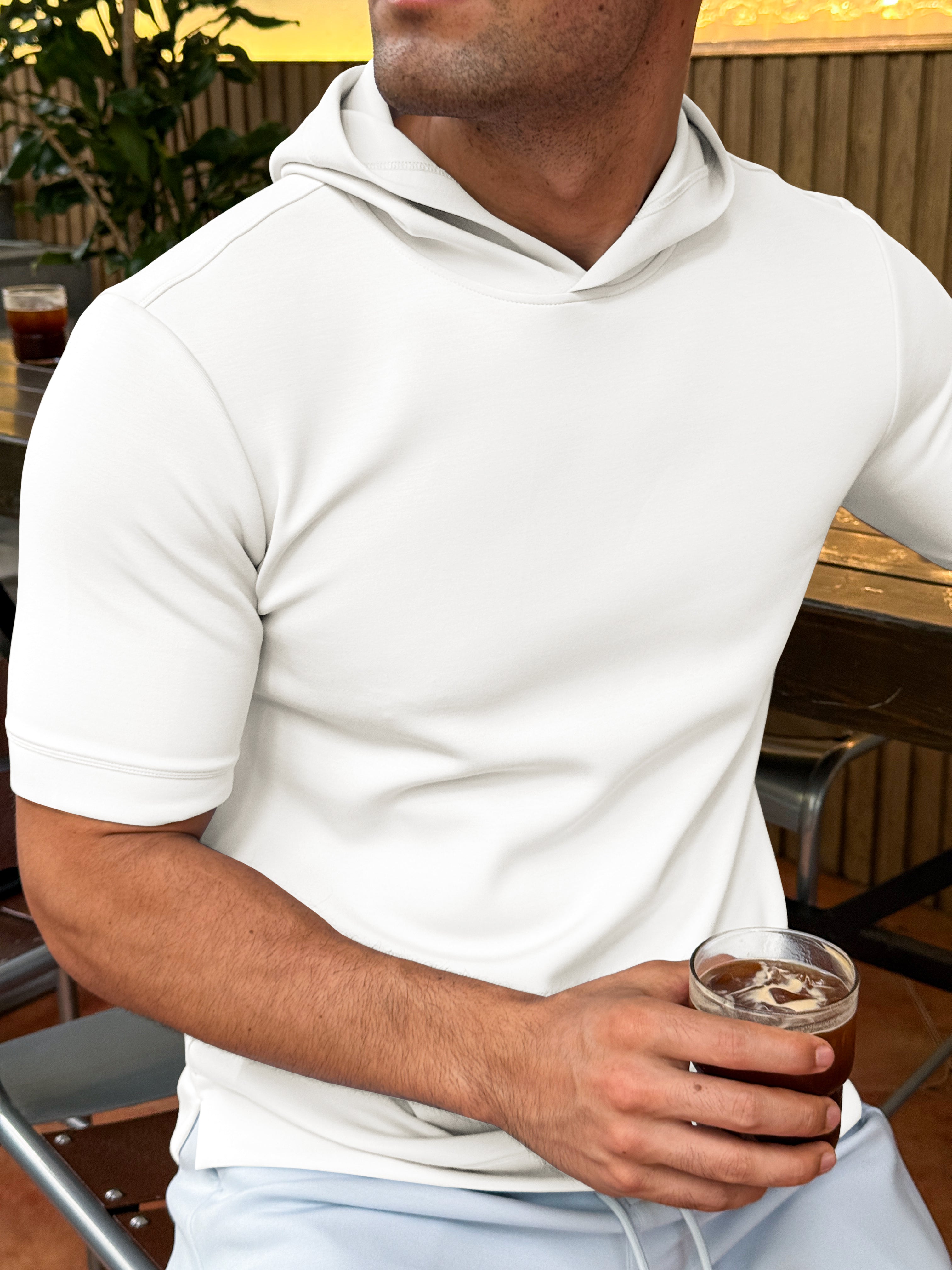 Sudadera Modal Blend de manga corta con gorrasucha