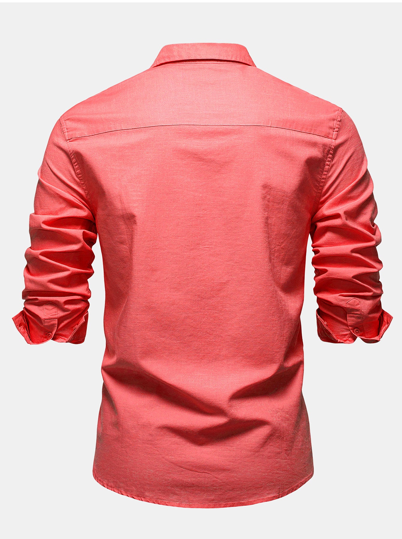 Camisa de manga larga de lino de algodón Blend With Pocket