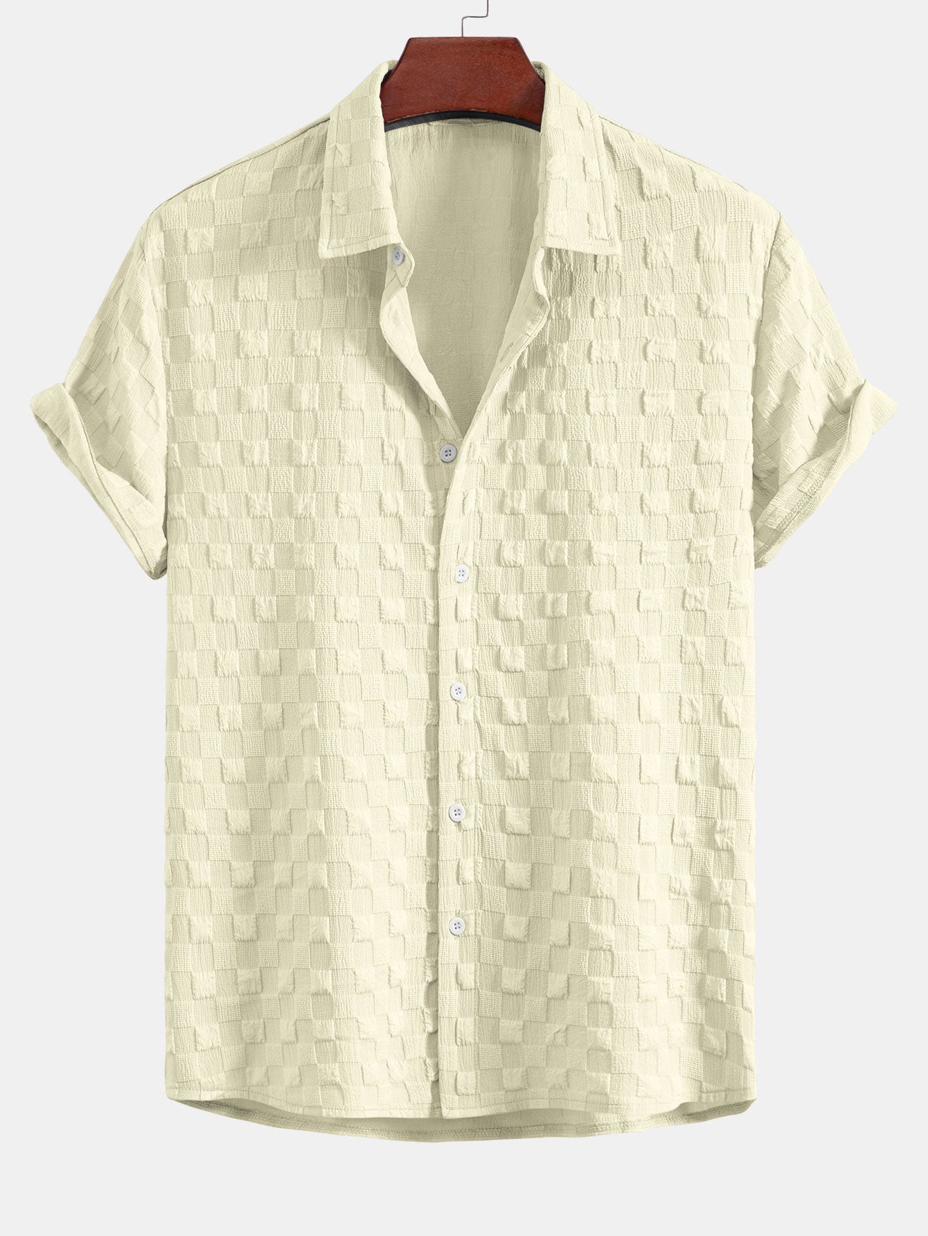 Camisa Checkerboard Textured Button Up