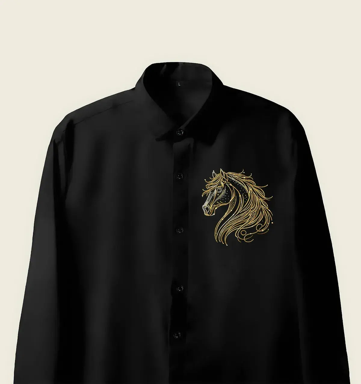 Camisa Black Golden Horse Emblem para hombre