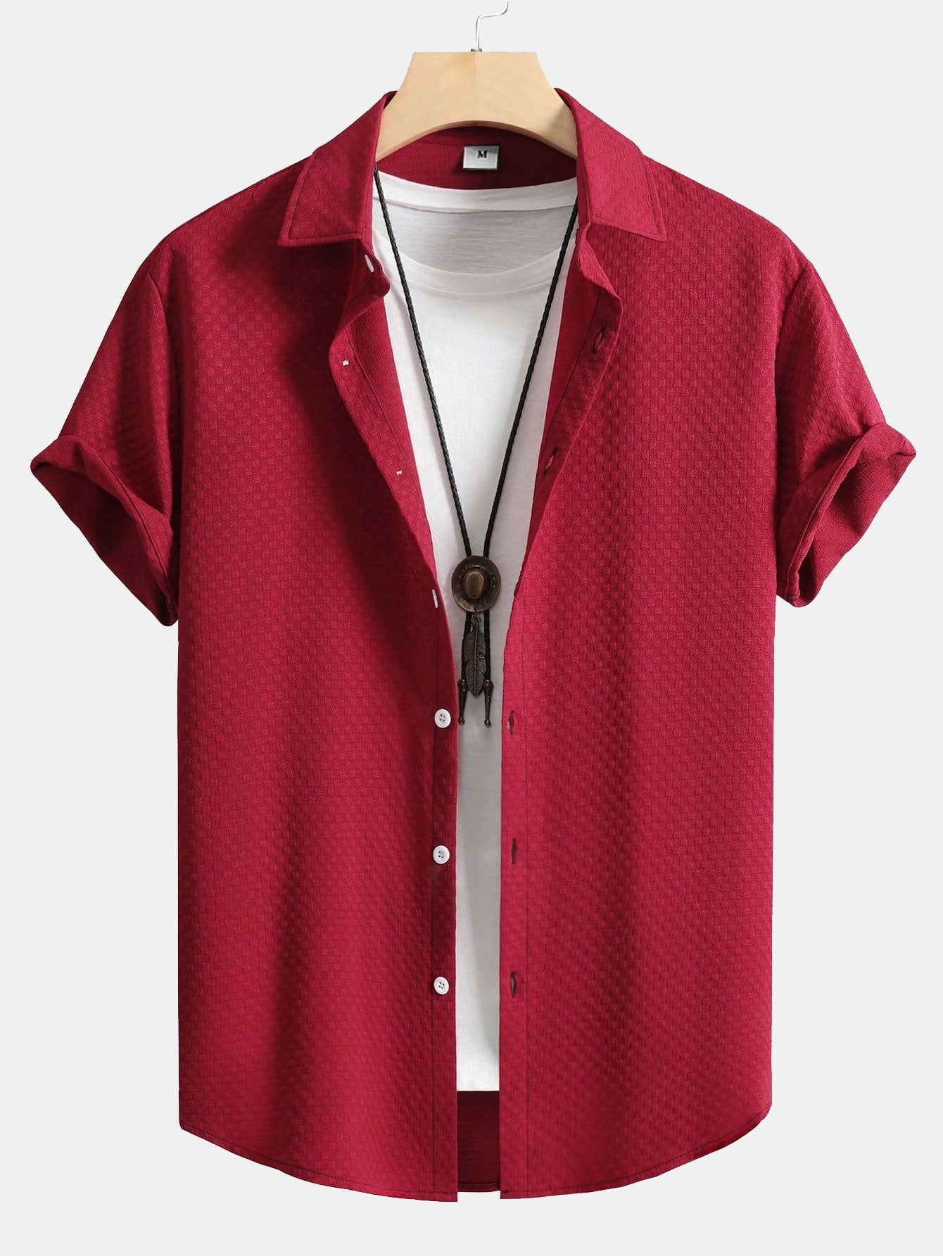Camisa Checkerboard Jacquard Button Up