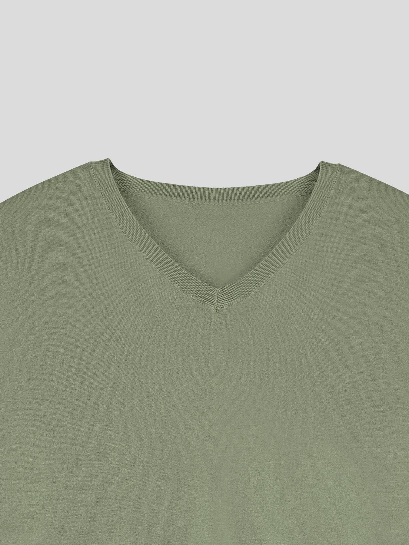 Camiseta Gentletejido de manga corta V-neck tejidoted