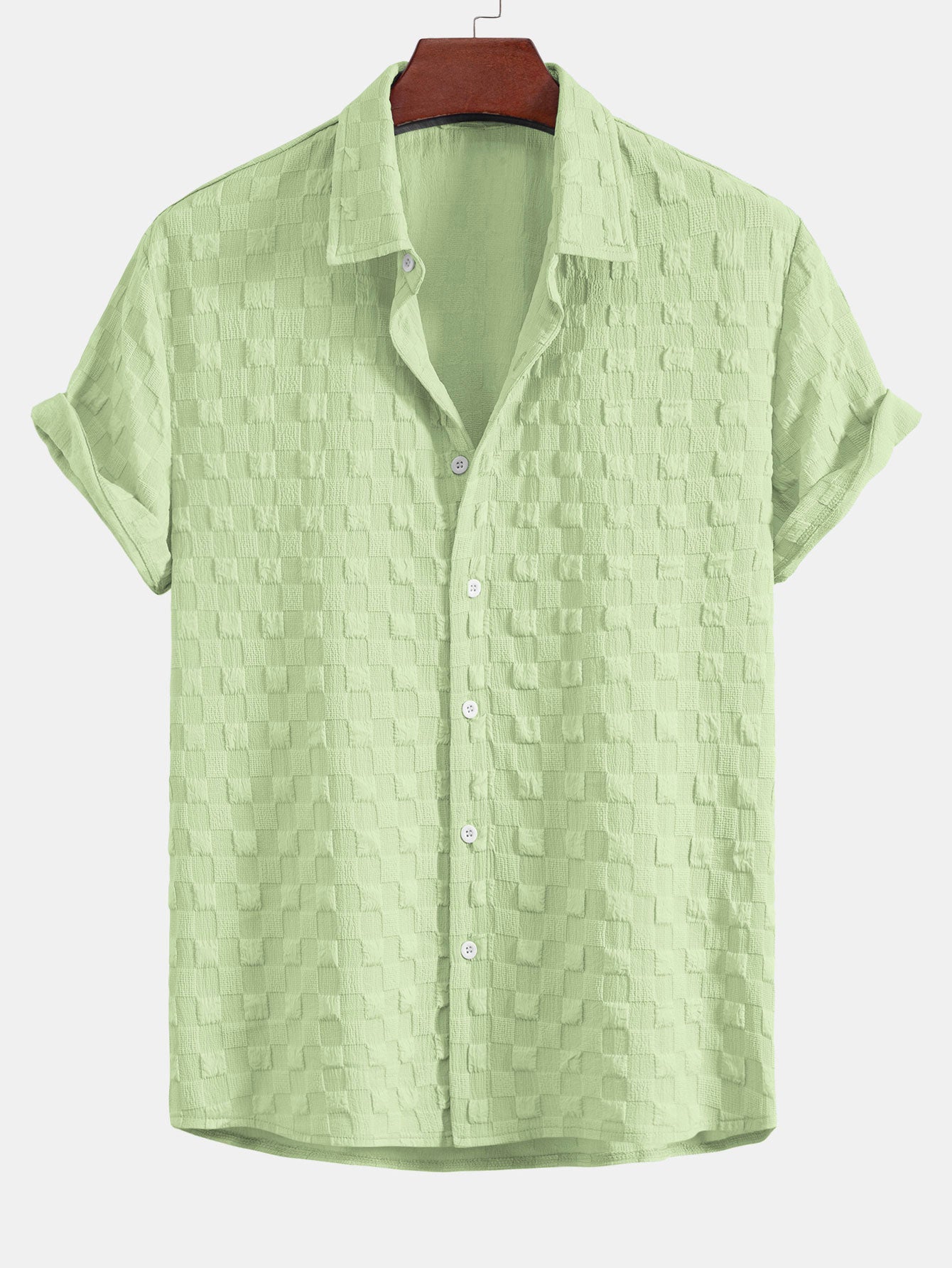 Camisa Checkerboard Textured Button Up
