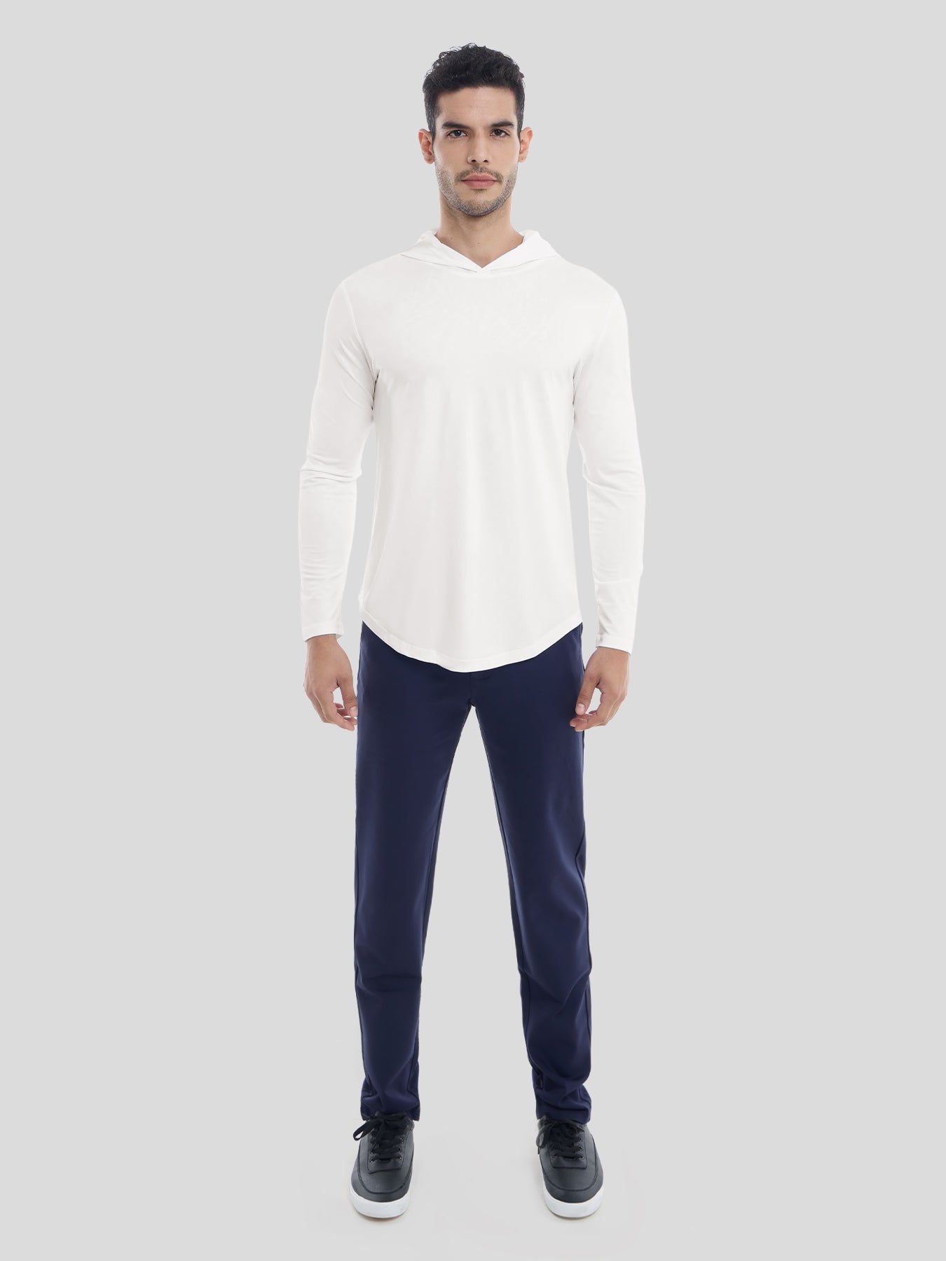 StaySmooth de manga larga Hooded Drop-Cut Tee