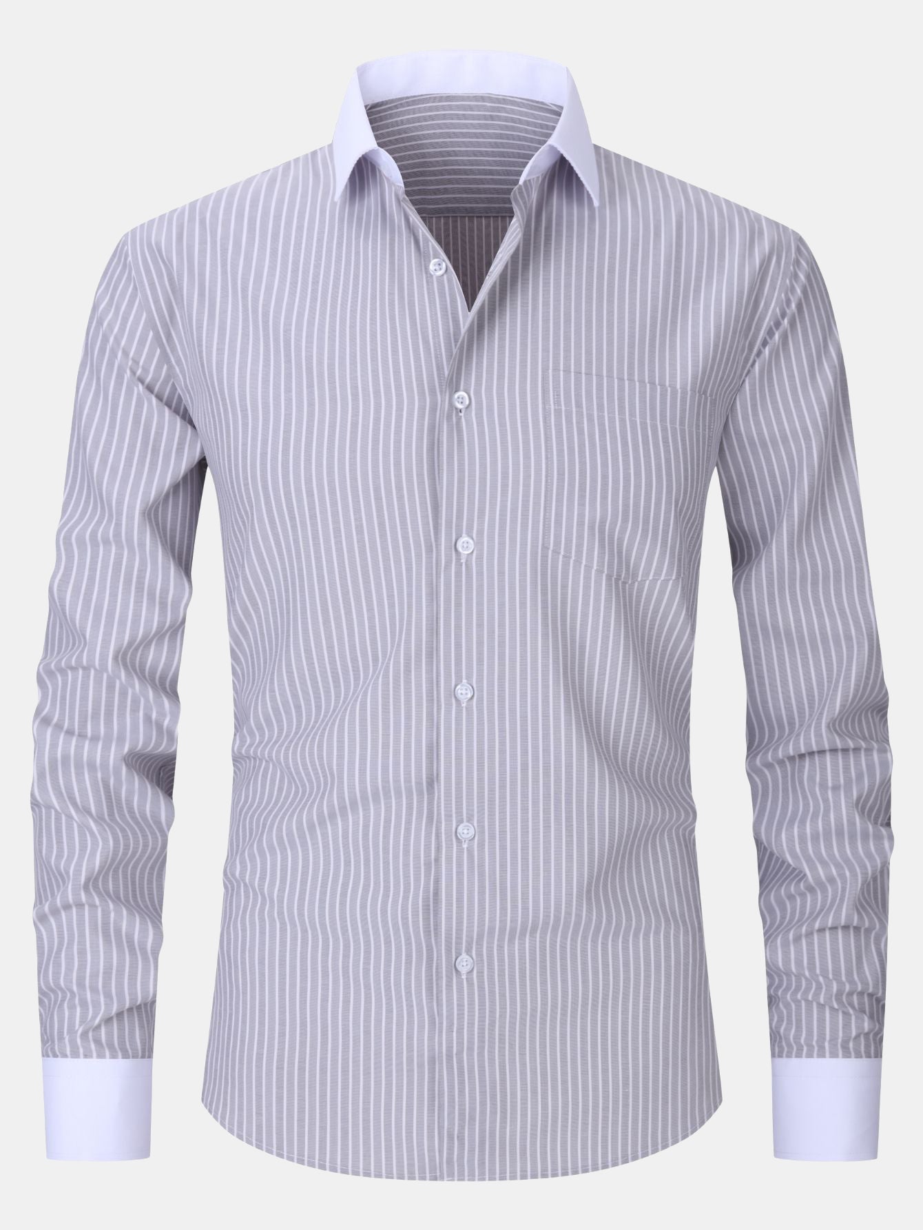 Camisa de vestir Contrast Collar rayas