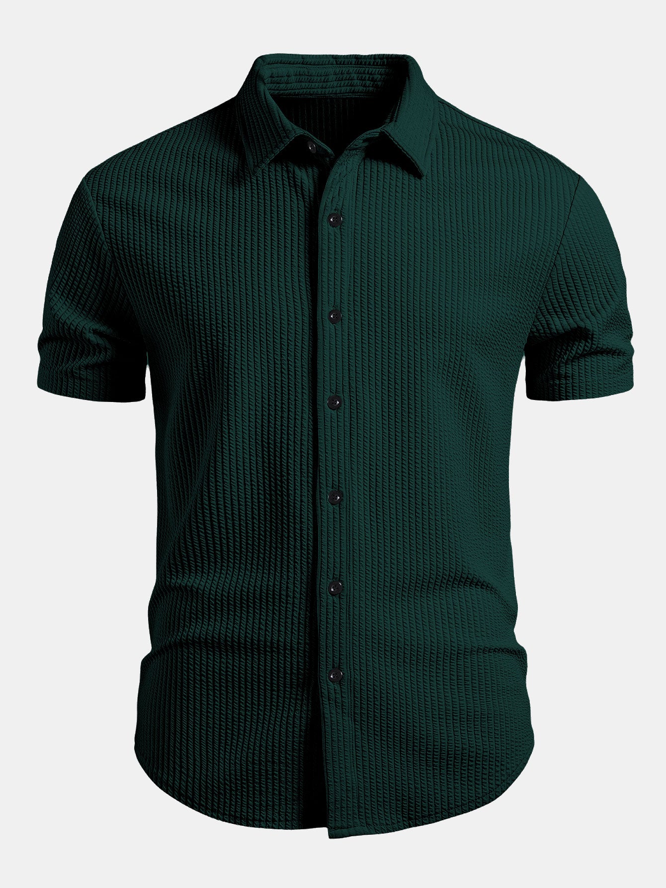 Camisa Muscle Fit Ribbed Button Up