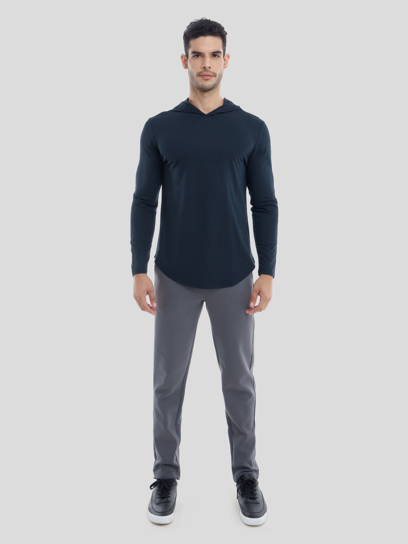 StaySmooth de manga larga Hooded Drop-Cut Tee