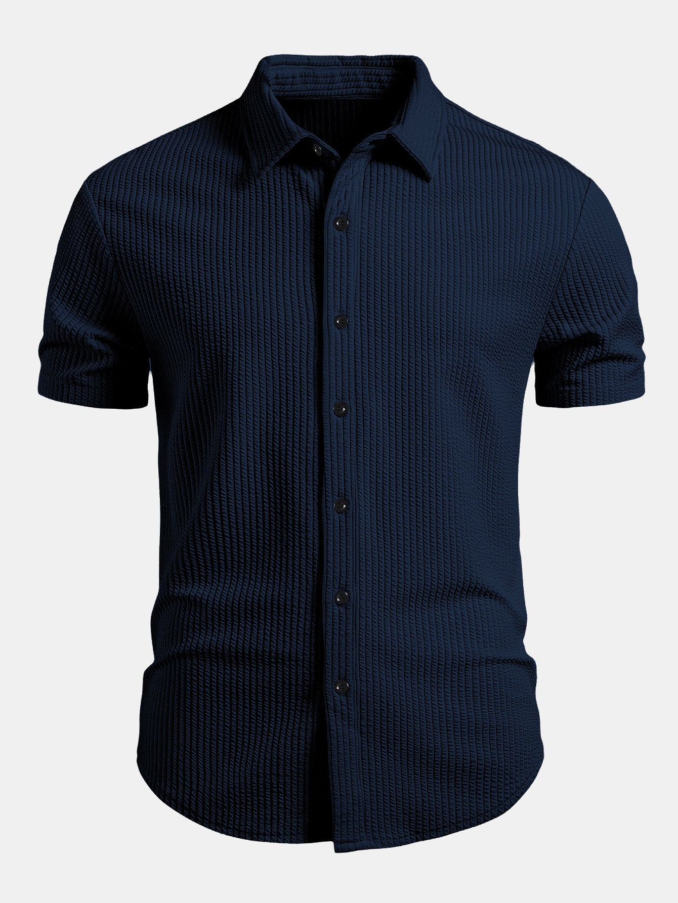 Camisa Muscle Fit Ribbed Button Up