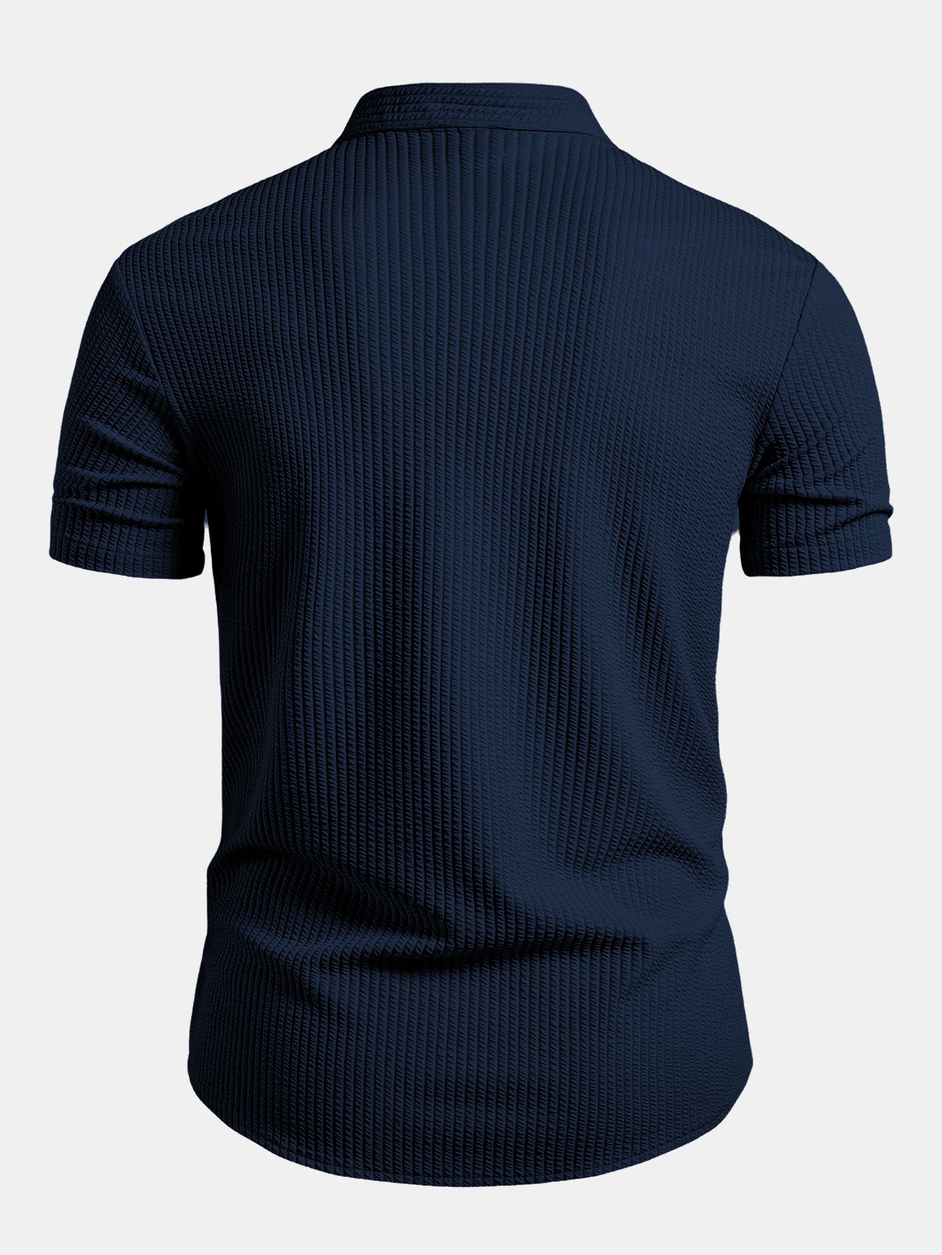Camisa Muscle Fit Ribbed Stand Collar