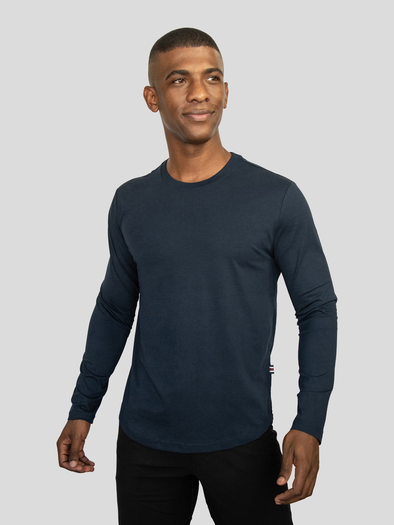 StaySmooth de manga larga Curve Hem Tee: de corte entallado