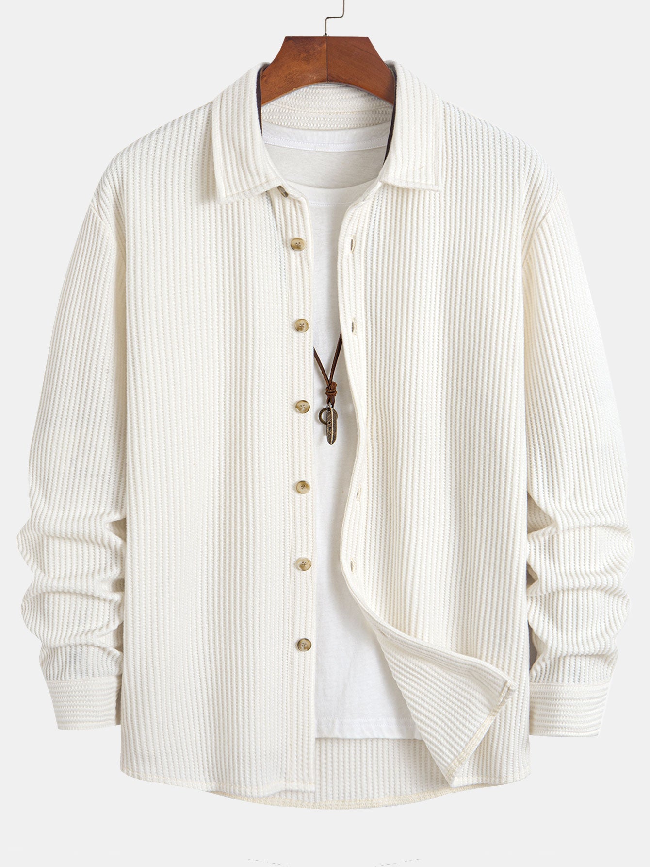 Camisa de manga larga Waffle Button Up