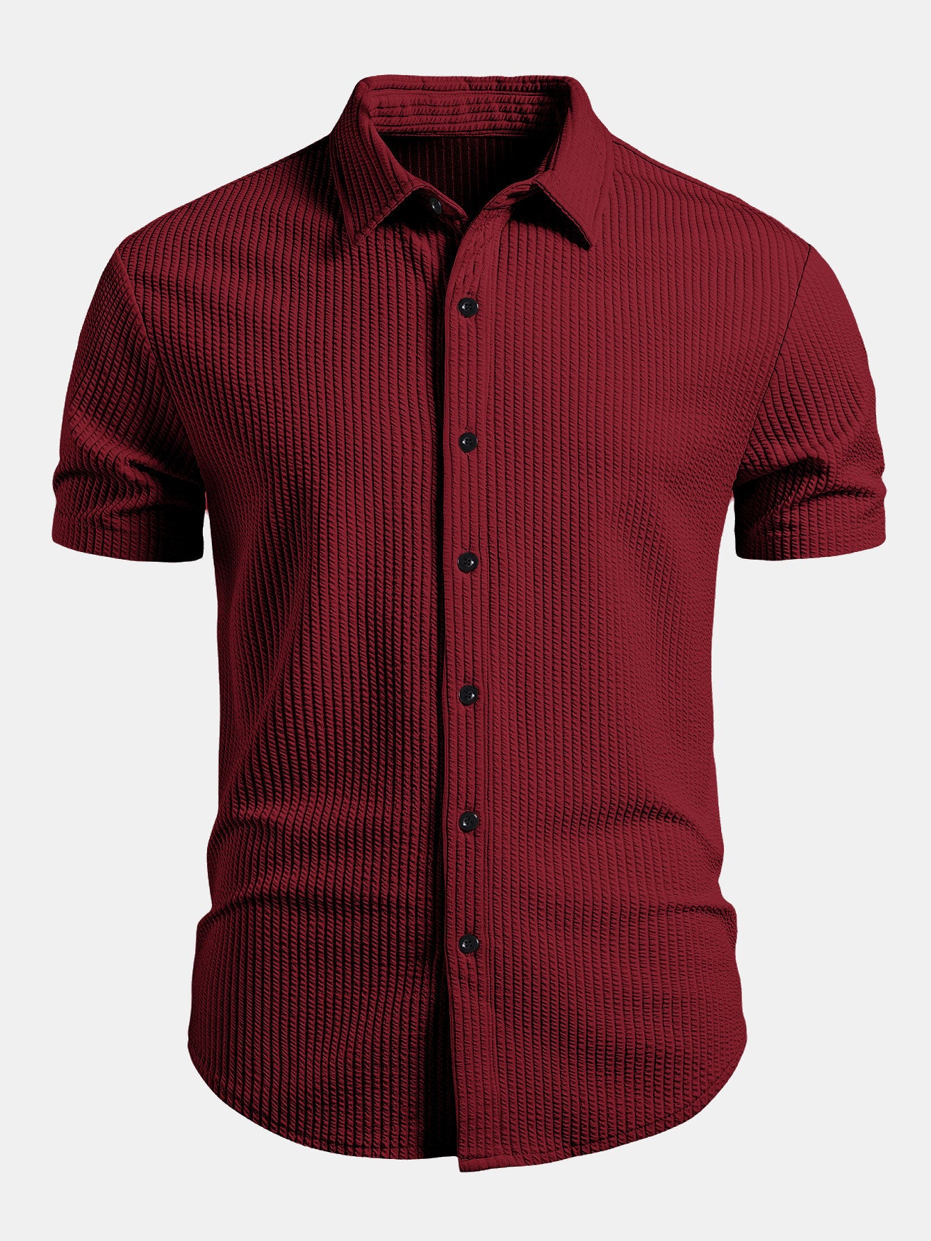Camisa Muscle Fit Ribbed Button Up