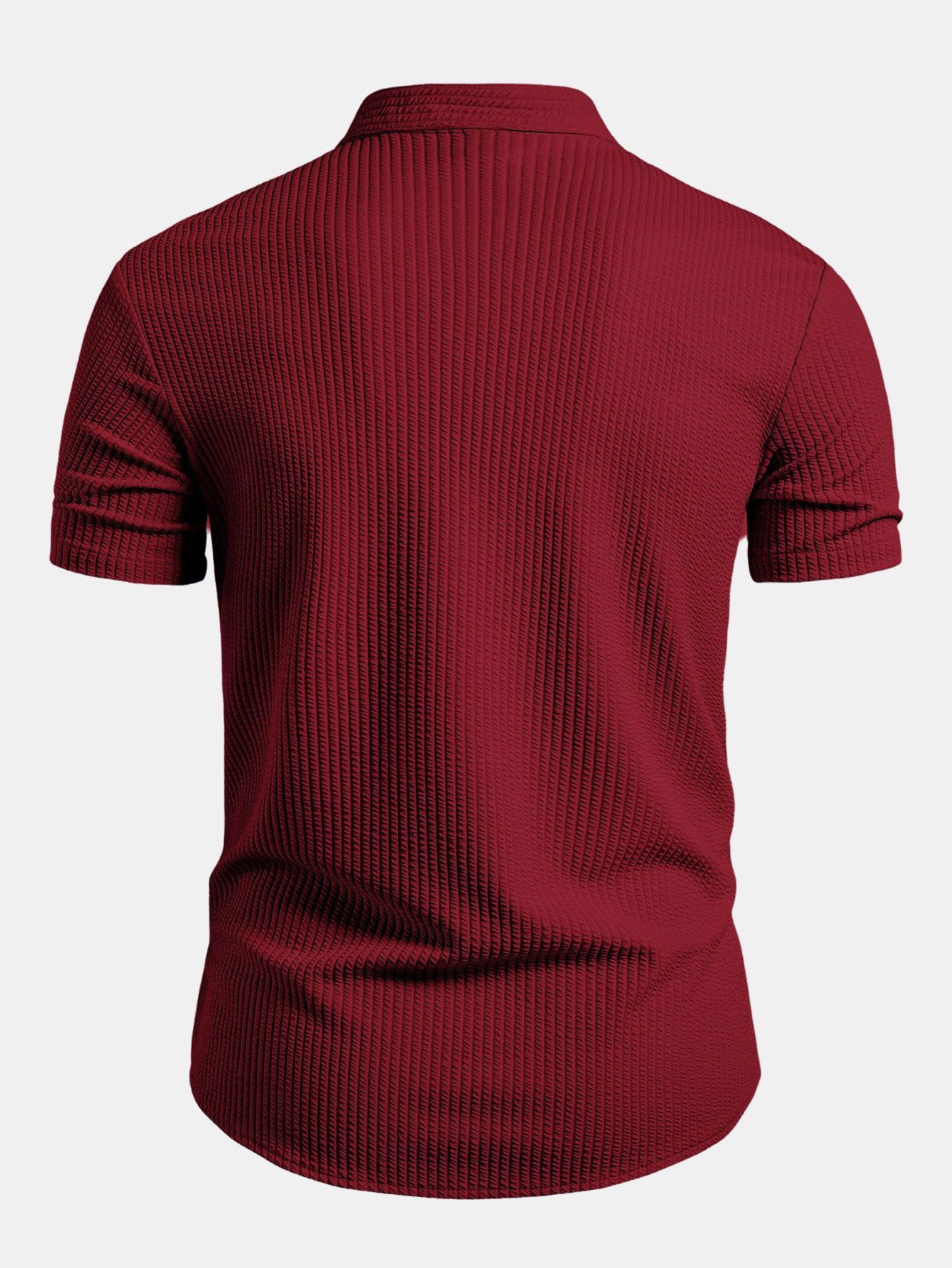 Camisa Muscle Fit Ribbed Stand Collar