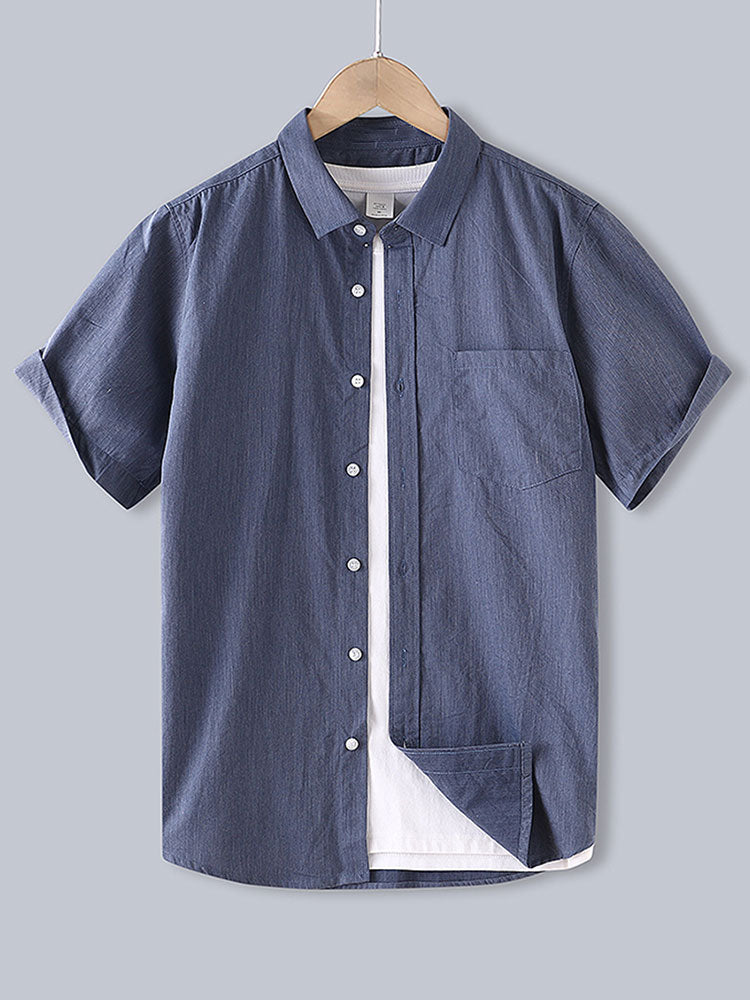 Camisa Men de algodón Button Up