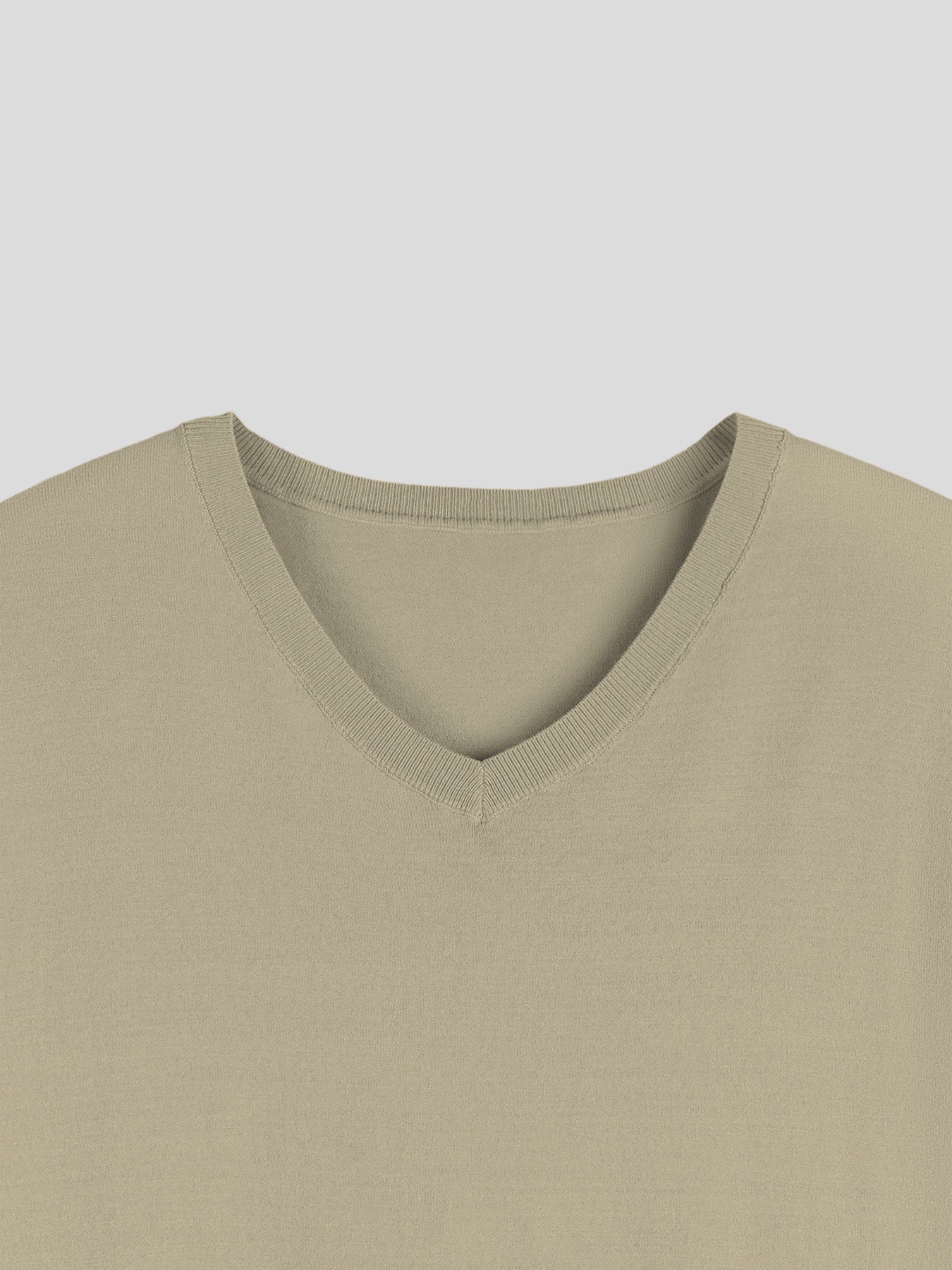 Camiseta Gentletejido de manga corta V-neck tejidoted