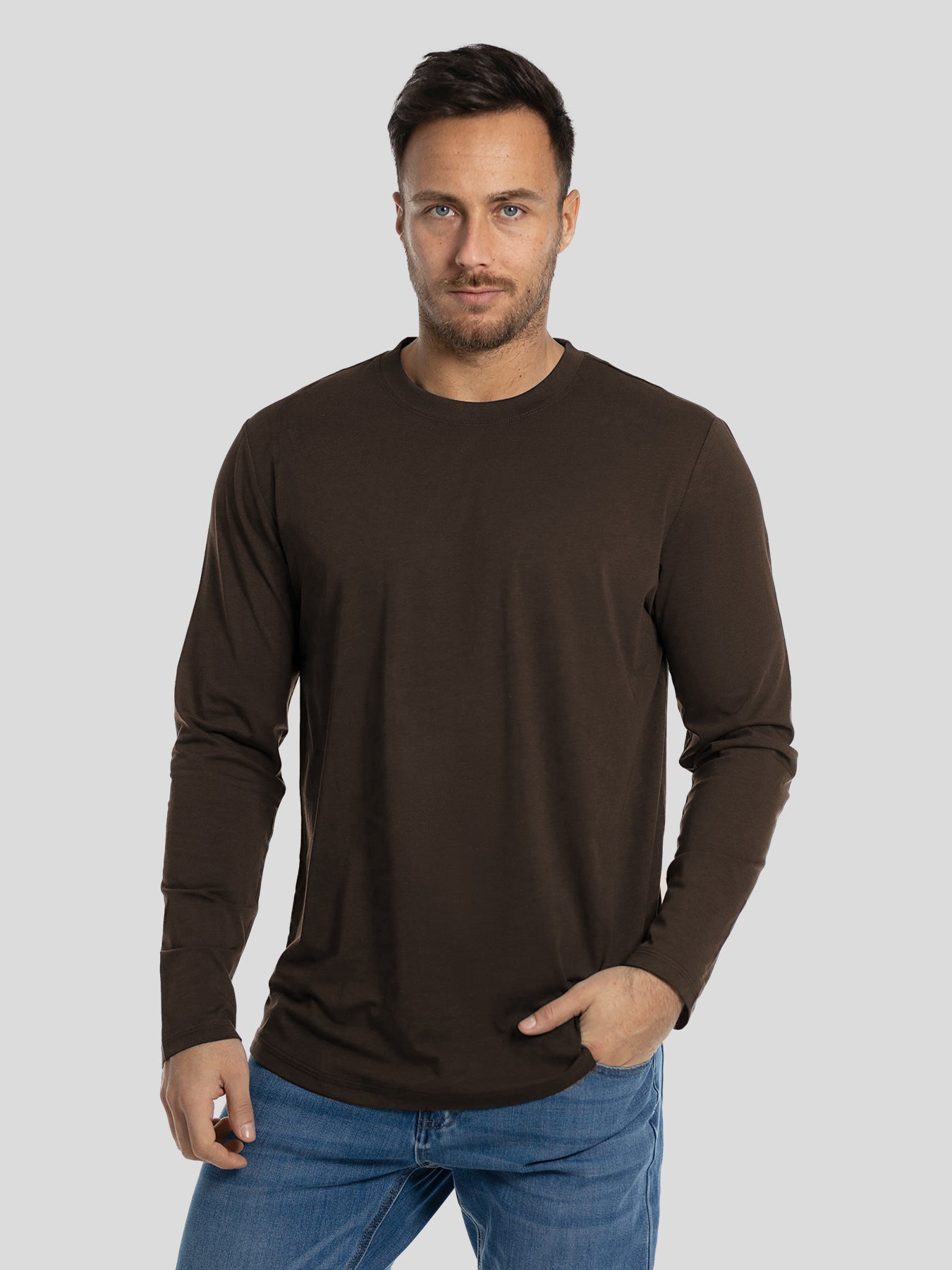 StaySmooth de manga larga Curve Hem Tee:clásico Fit