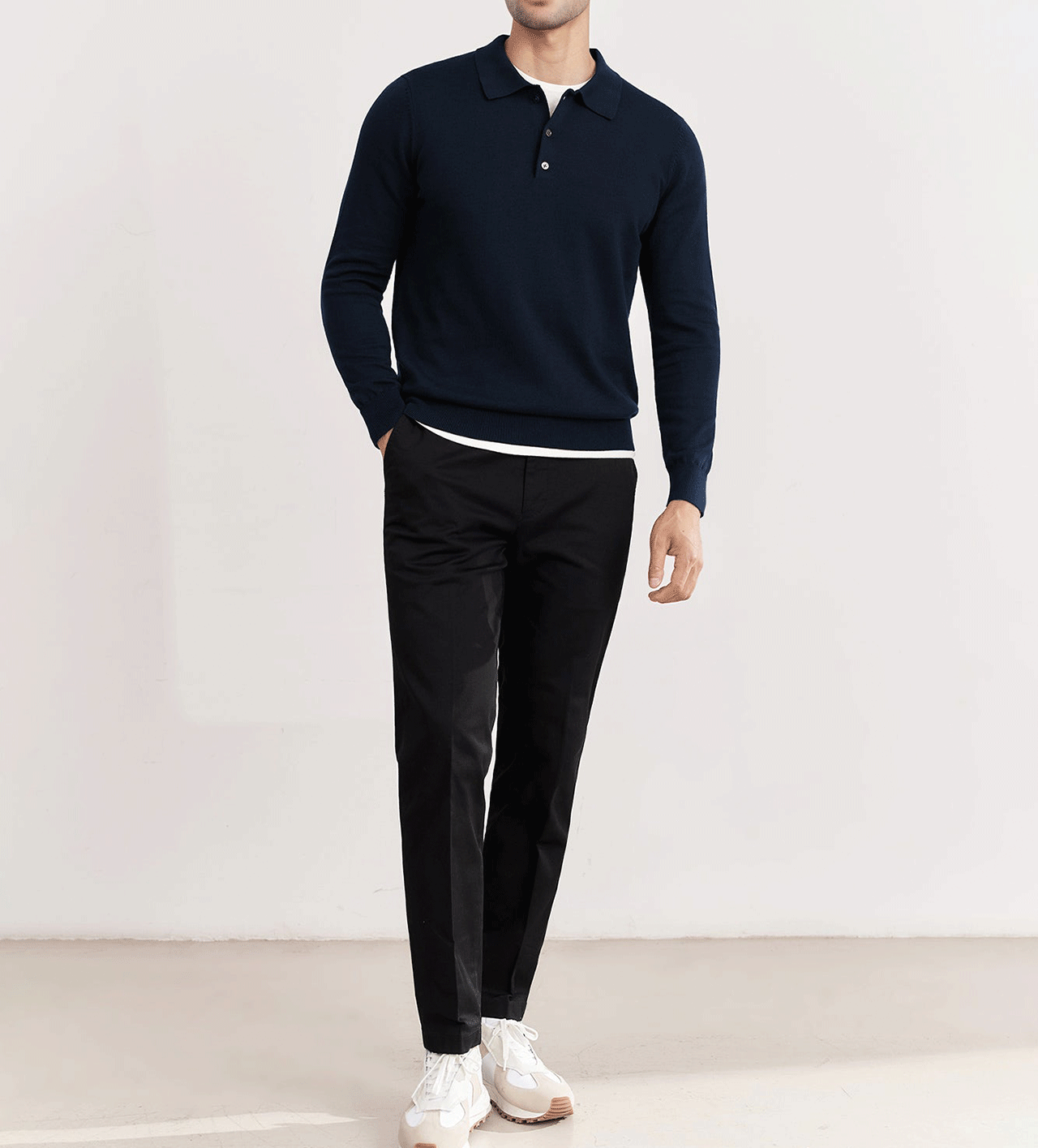 Gentletejido Buttoned cuello Sweater Polo