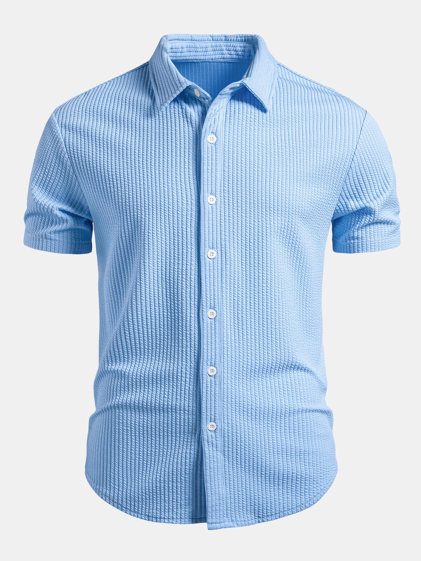 Camisa Muscle Fit Ribbed Button Up