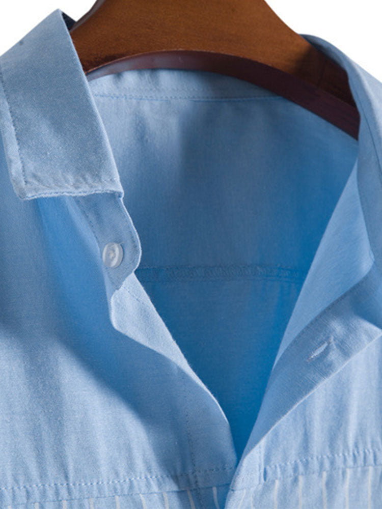 Camisa a rayas Patchpara trabajo Button Up