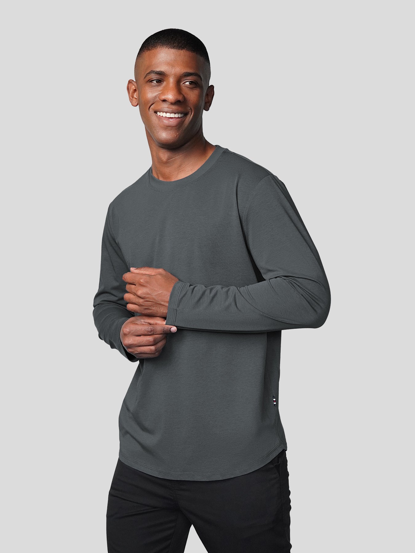 StaySmooth de manga larga Curve Hem Tee:clásico Fit